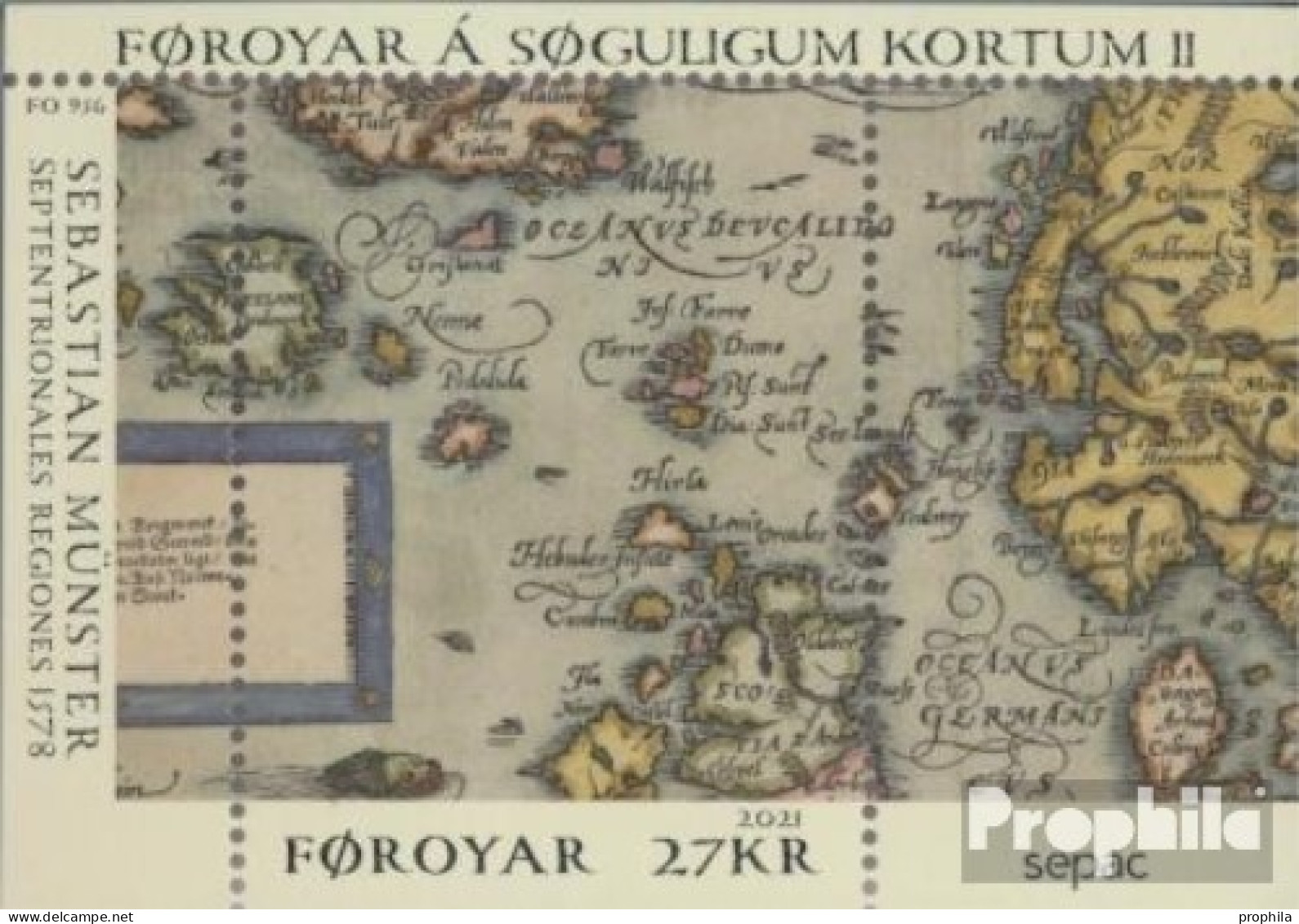 Dänemark - Färöer Block59 (kompl.Ausg.) Postfrisch 2021 Historische Karten - Faroe Islands
