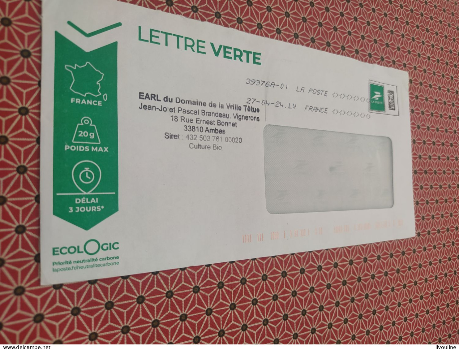 Lettre Verte La Poste - Pseudo-officiële  Postwaardestukken
