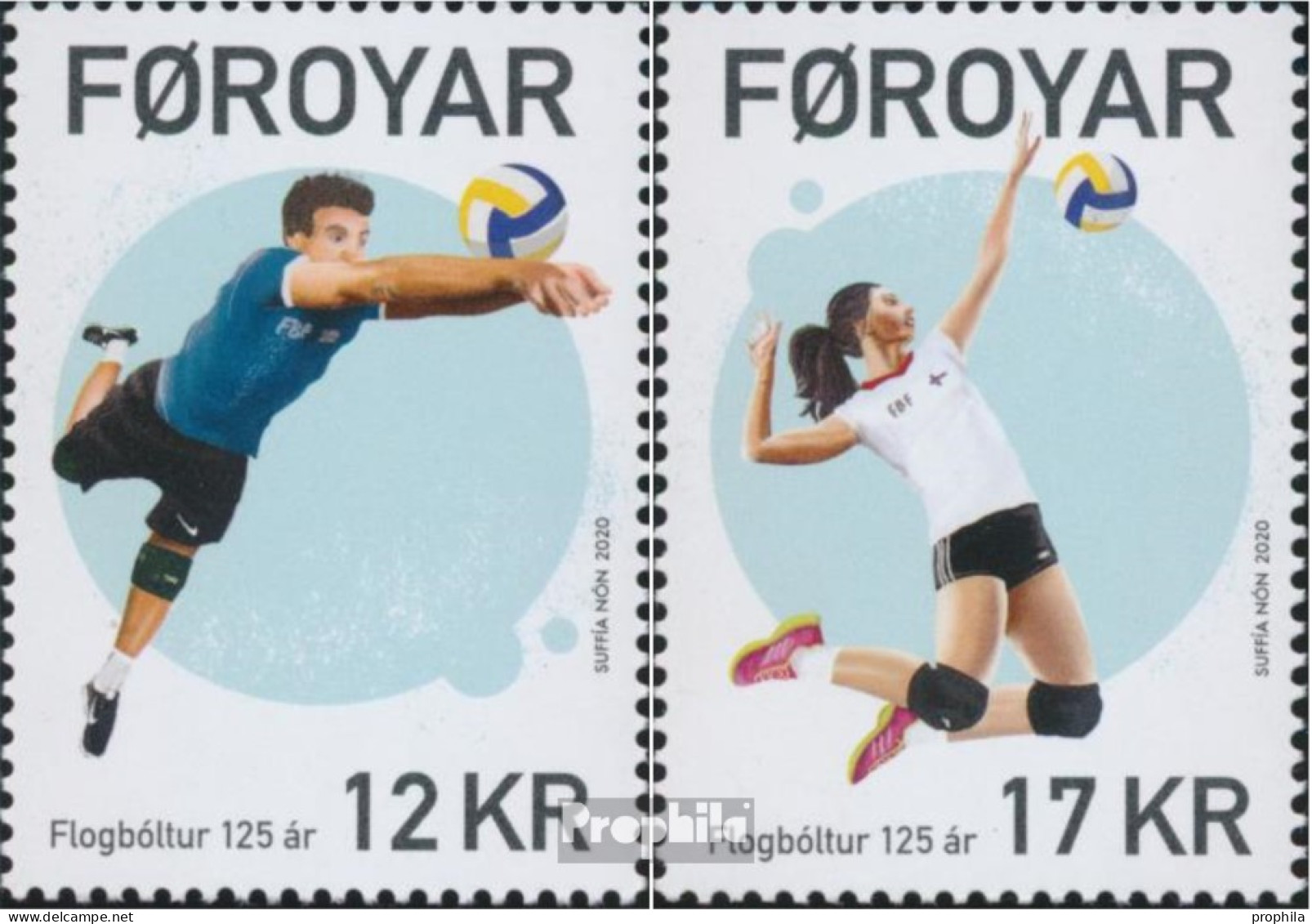 Dänemark - Färöer 972-973 (kompl.Ausg.) Postfrisch 2020 Volleyball - Faroe Islands