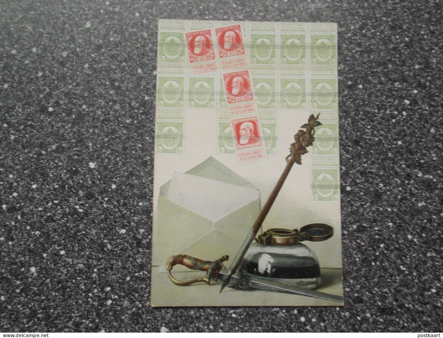 POSTKAART: Zegels België - Briefmarken (Abbildungen)