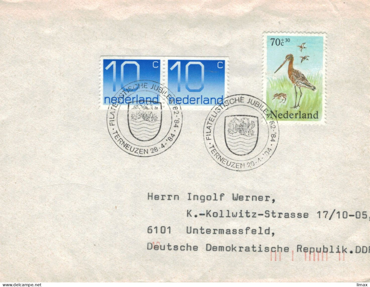 Terneuzen 1984 Brachvogel Wappen > DDR - Storia Postale