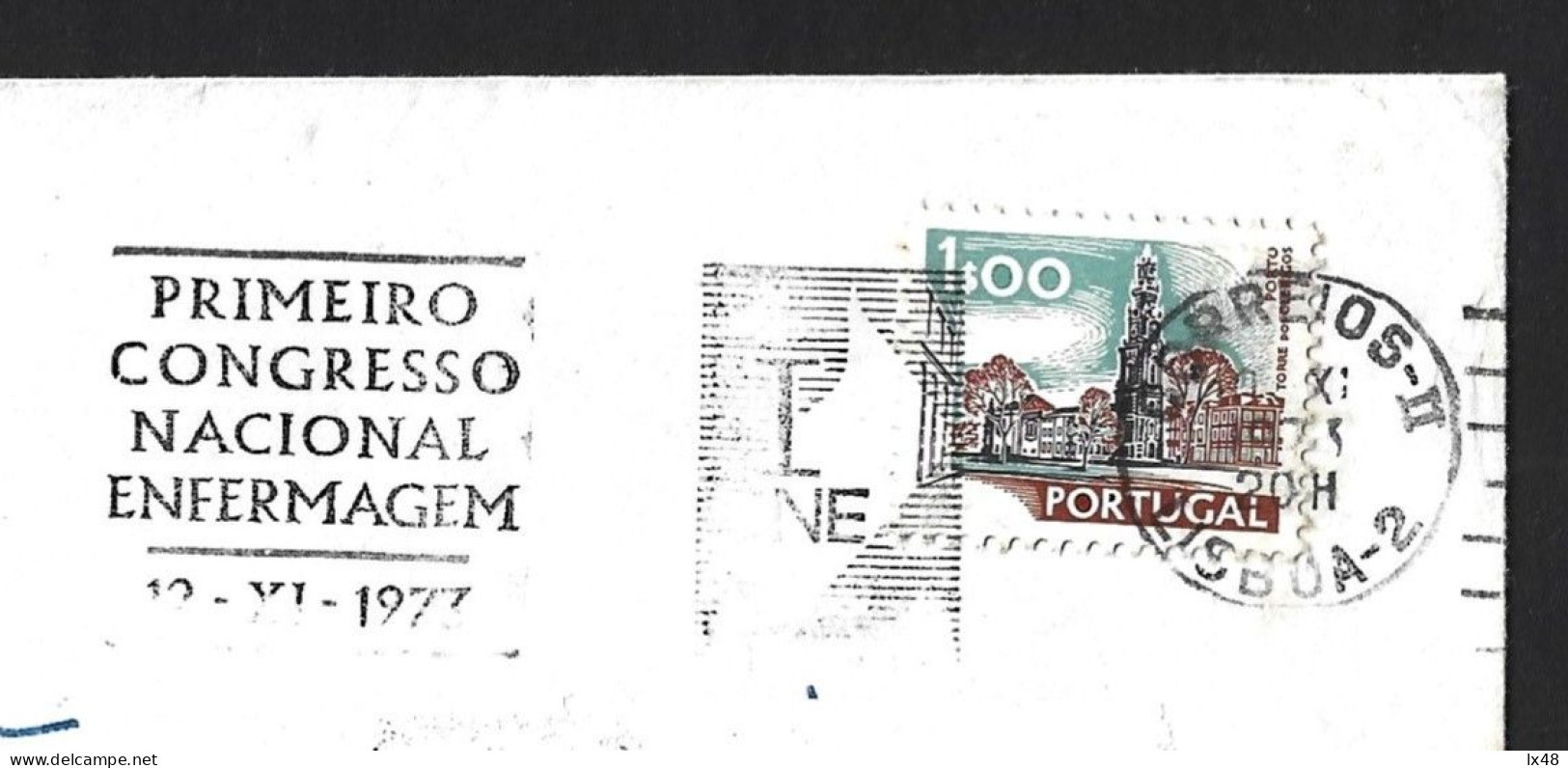 Pennant Of 1st National Nursing Congress In Portugal 1973. Nurses. Stamp Torre Dos Clérigos, Porto. Enfermeiros. Medicin - Medicina
