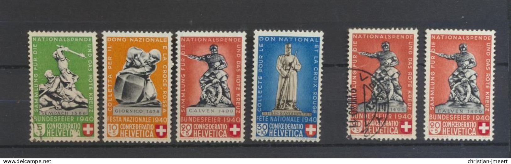 Suisse  6 Valeurs Avec Soccle Different Et 351 A Couleur Croix-Rouge - Used Stamps