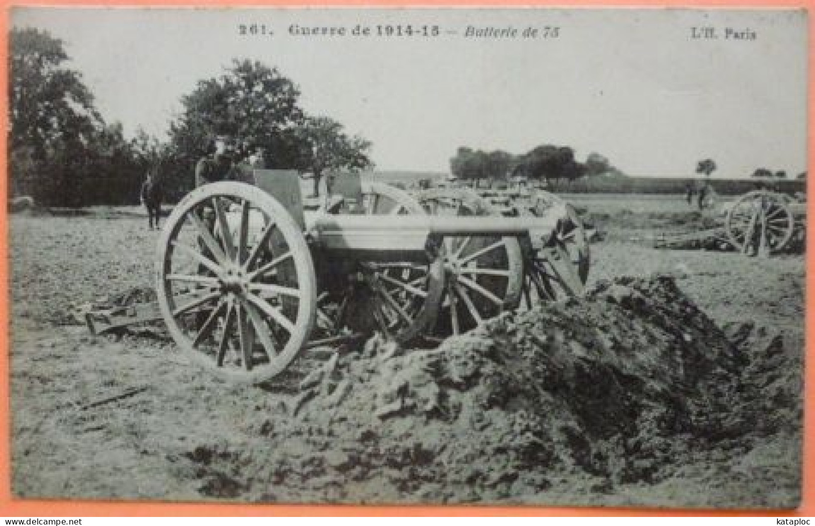 CARTE GUERRE DE 1914-15 - BATTERIE DE 75 -SCAN RECTO/VERSO-10 - Matériel