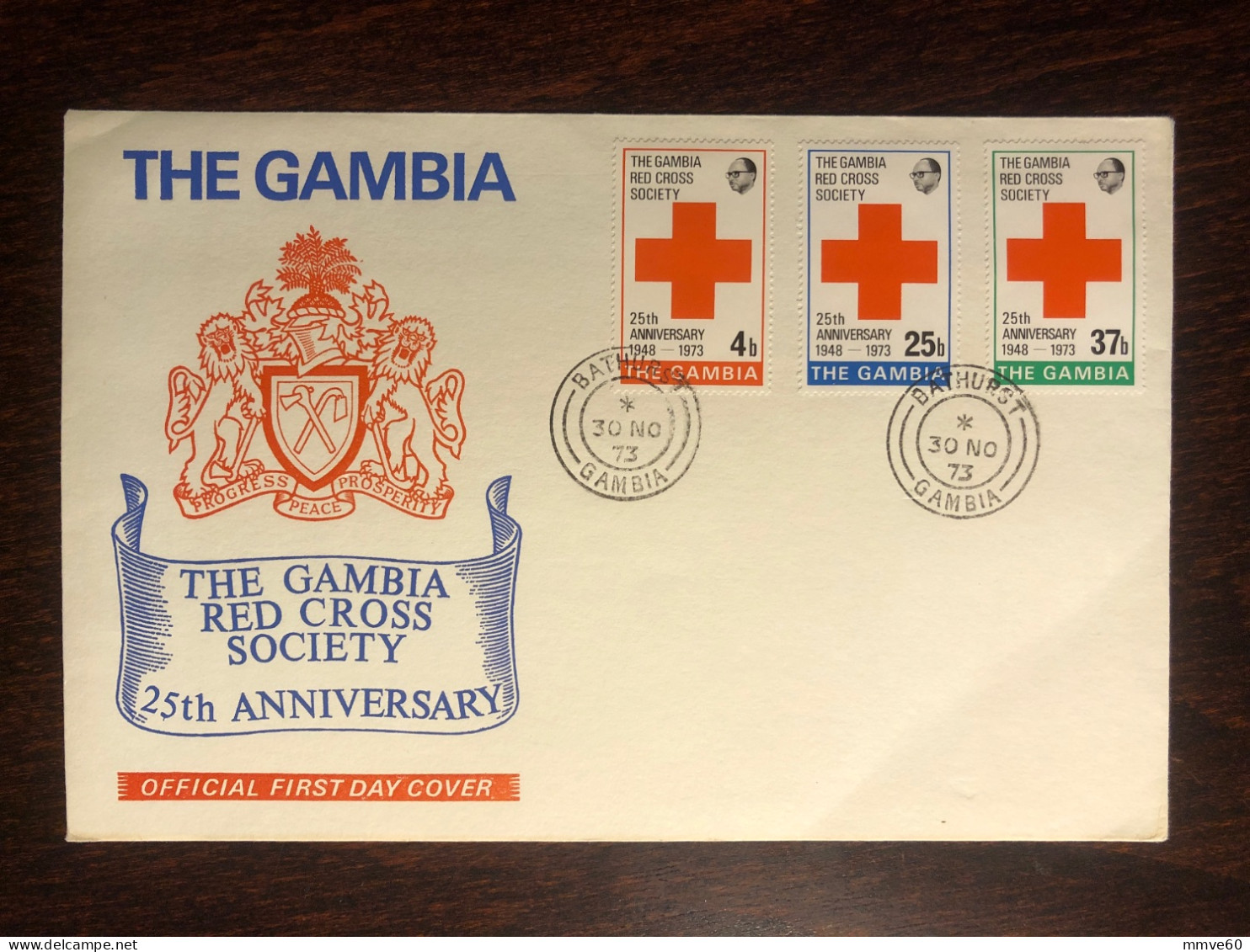GAMBIA FDC COVER 1973 YEAR RED CROSS HEALTH MEDICINE STAMPS - Gambie (1965-...)
