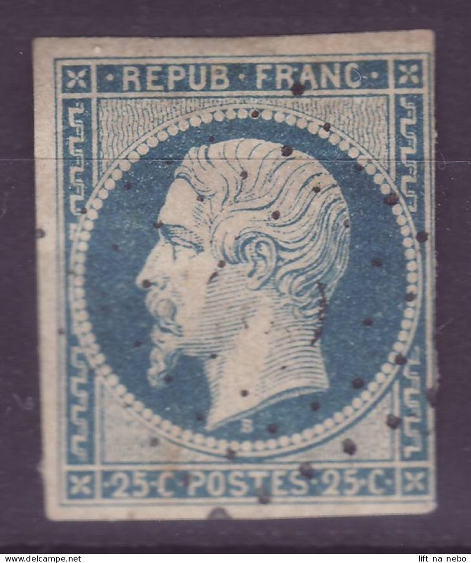 FRANCE 1852 25 C Bleu YT N°10 Oblitéré - 1852 Louis-Napoleon
