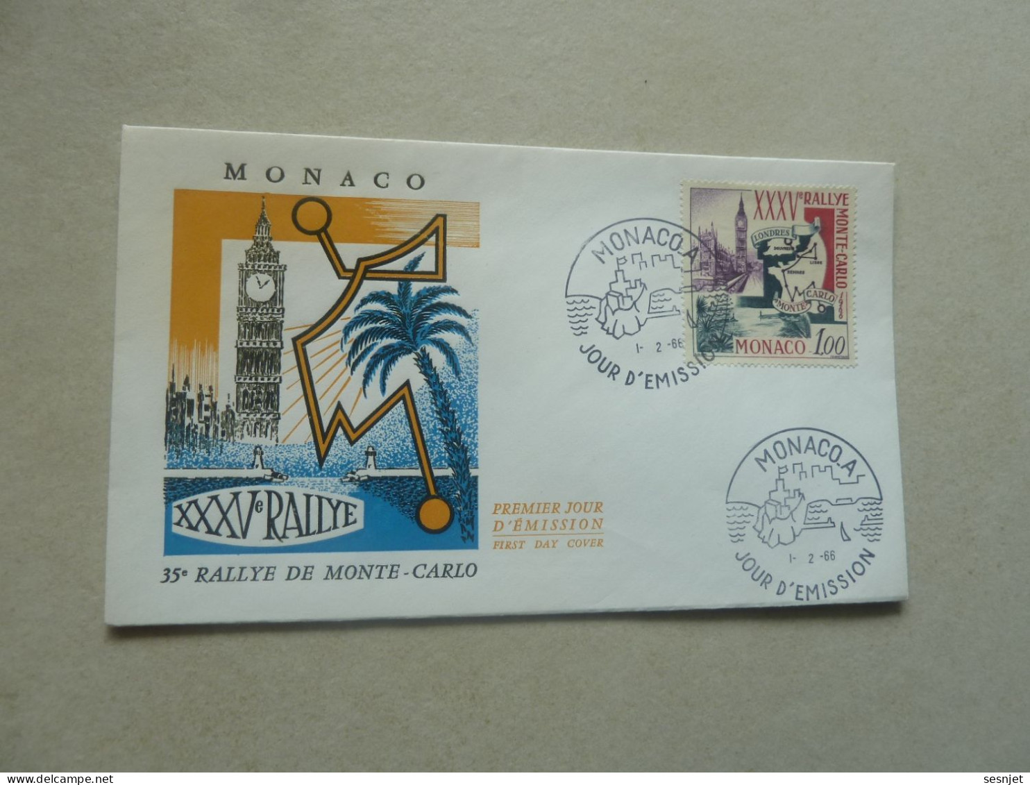 Monaco - Xxvème Rallye - 1f.00 - Yt 689 - Enveloppe Premier Jour D'Emission - Année 1966 - - FDC