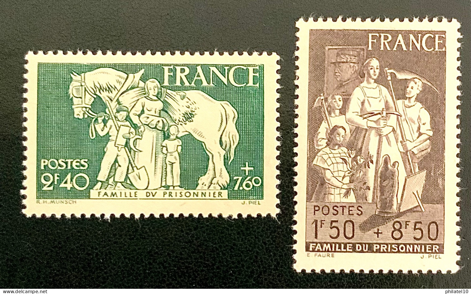1943 FRANCE N 585 / 586 FAMILLE DU PRISONNIER - NEUF** - Unused Stamps