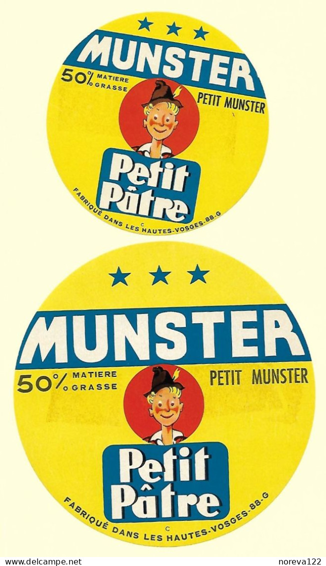 2 ETIQU. MUNSTER PETIT PATRE 88 G - Cheese