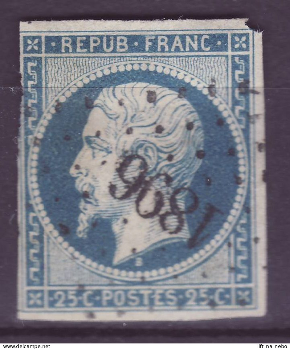 FRANCE 1852 25 C Bleu YT N°10 Oblitéré - 1852 Louis-Napoléon