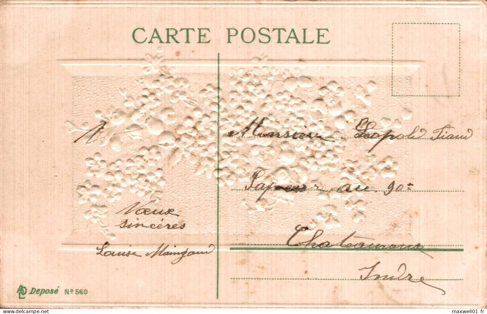 O7 - Carte Postale Fantaisie Gaufrée - Fleurs - Bonne Année - Neujahr