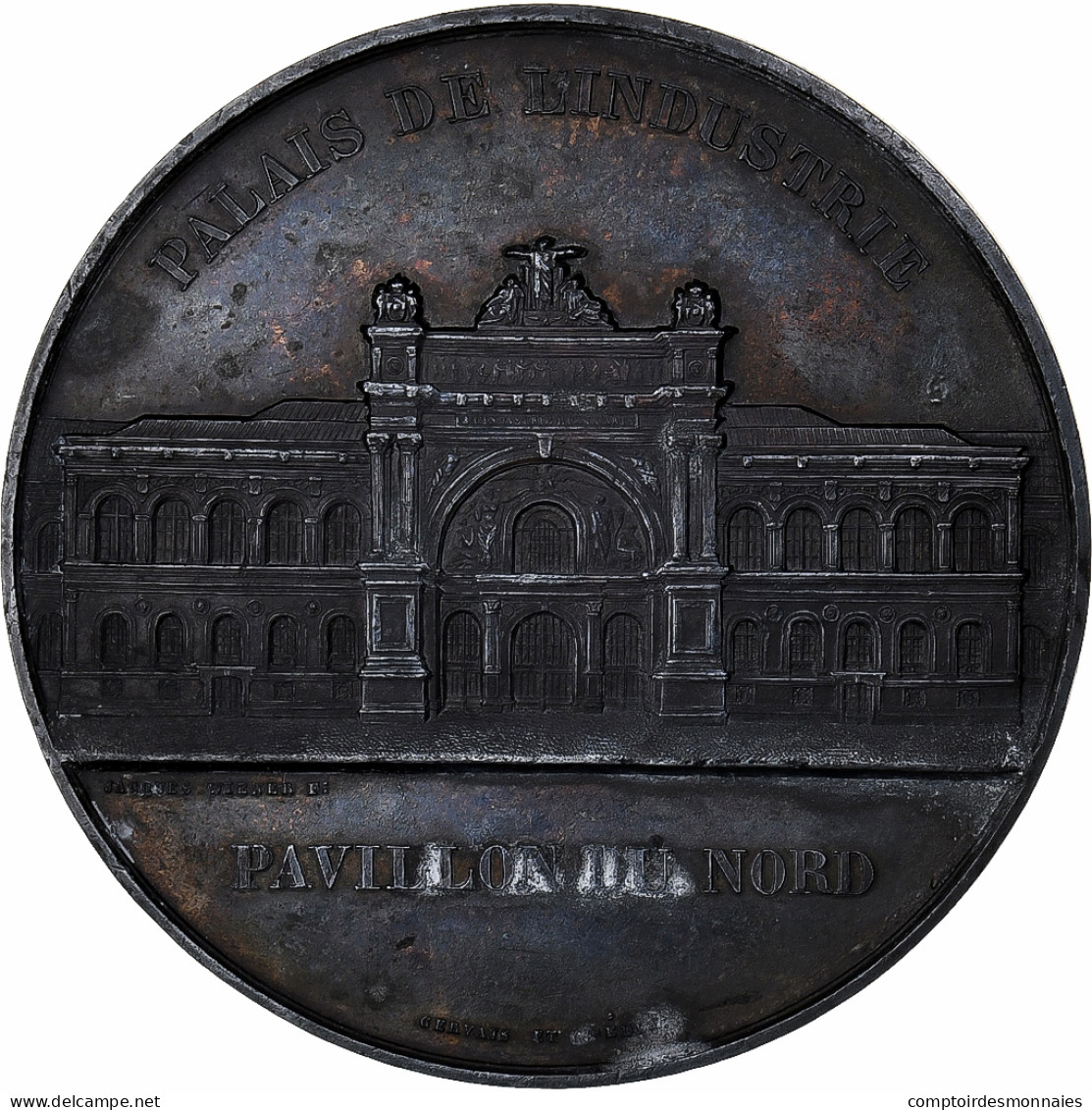 France, Médaille, Eugénie Et Napoléon III, Palais De L'Industrie, Etain - Otros & Sin Clasificación
