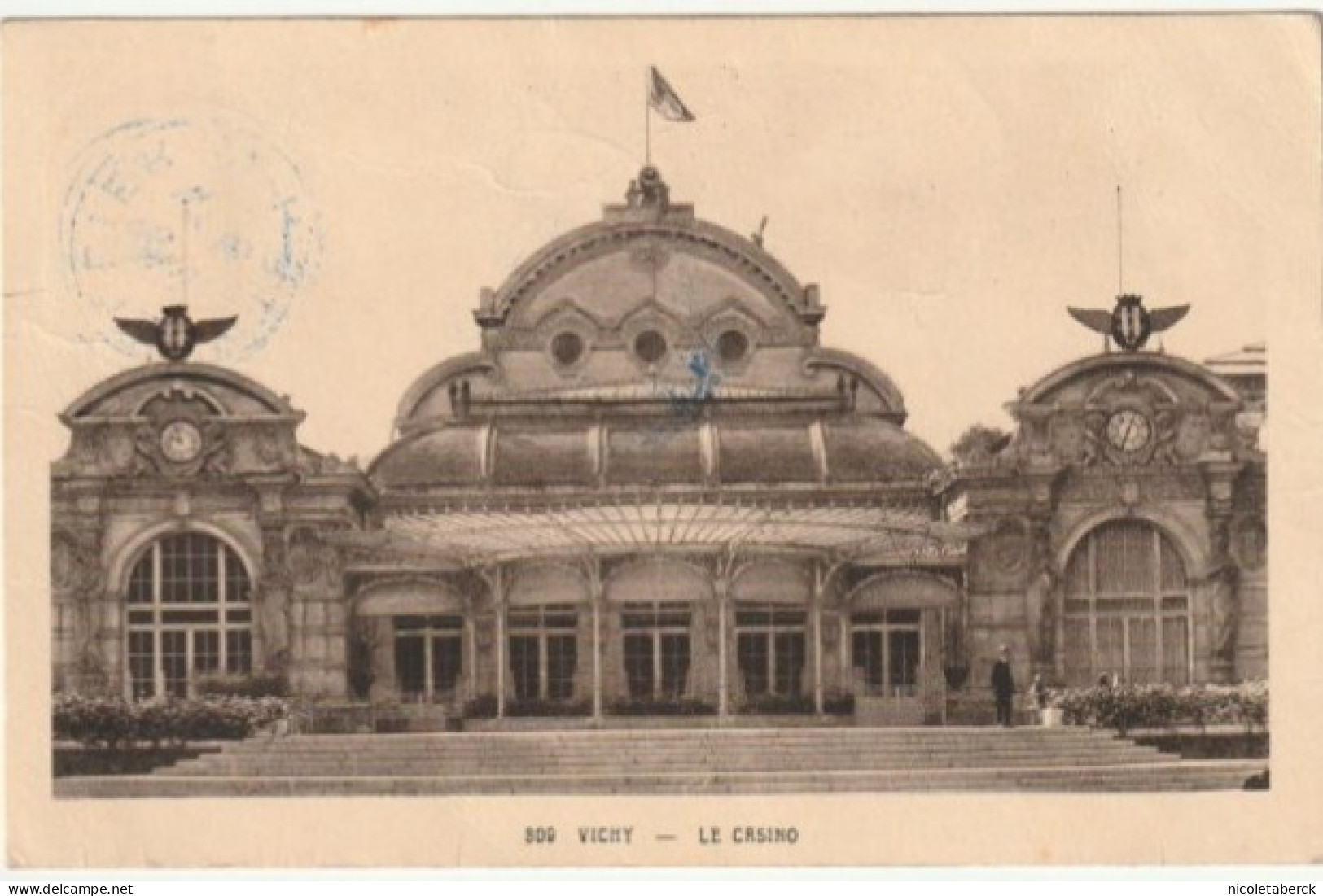 Paix, N° 366 Sure Carte Du Casino De Vichy 10/7/40, Obl: Assemblée Nationale - 1932-39 Paz