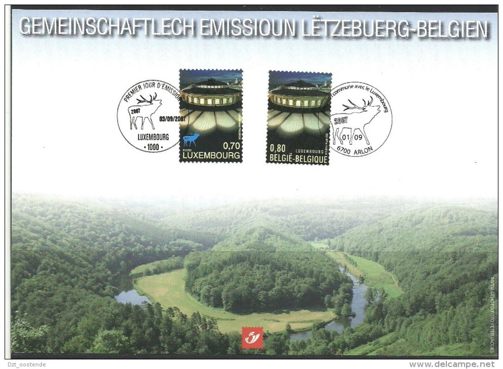 Herdenkingskaart - Carte-souvenir Luxenburg  3676 HK (cob ) Cote  : 9.00 Euro - Cartoline Commemorative - Emissioni Congiunte [HK]