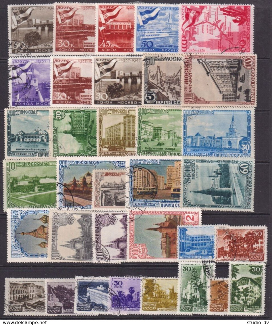 Russia Soviet Union 1947 Complete Year Set Used W/o S/Sheets CV 300 EUR - Oblitérés
