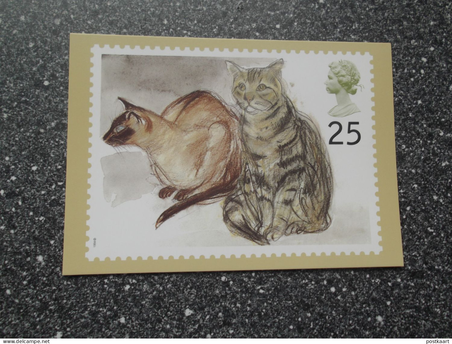 POSTCARD Stamp UK - Cats Puskas And Tigger - 25 - Timbres (représentations)