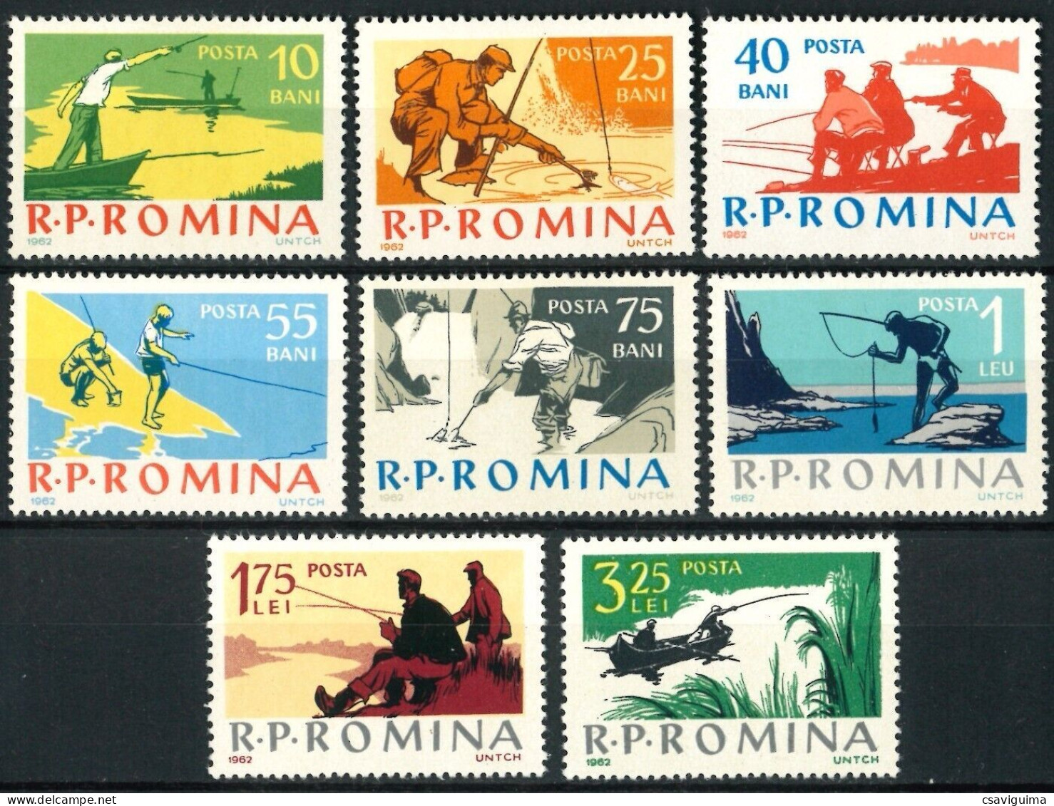Romania - 1962 - Sport: Fishing - Yv 1863/70 - Autres & Non Classés