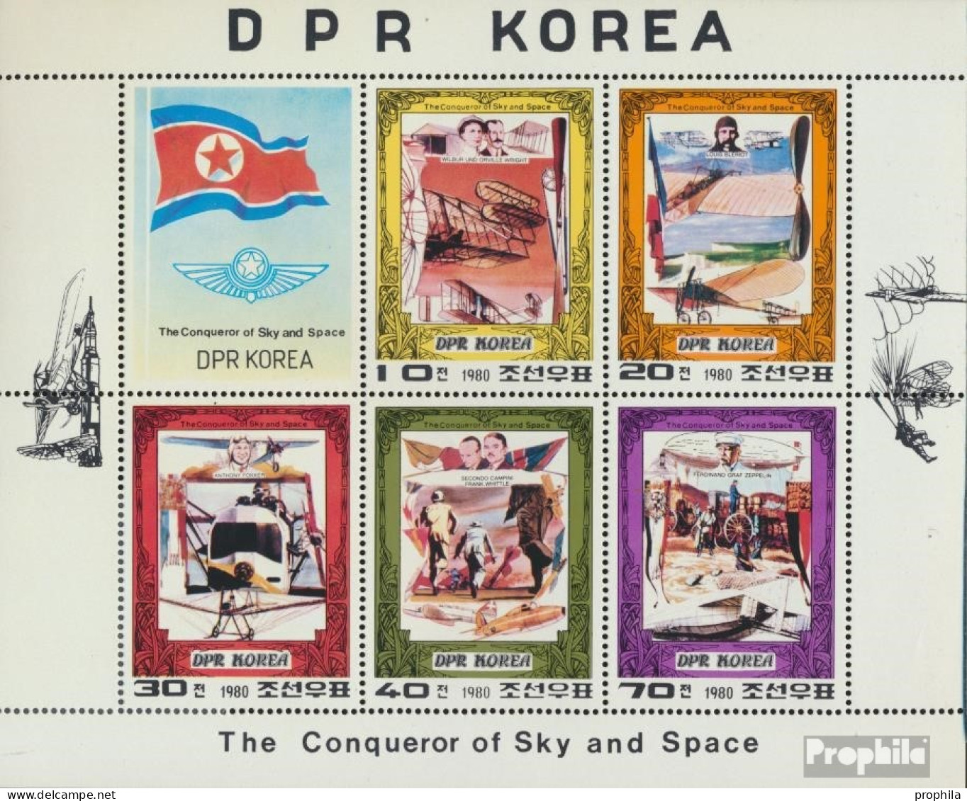 Nord-Korea 1997-2001A Kleinbogen (kompl.Ausg.) Postfrisch 1980 Die Eroberung Des Luftraums - Corée Du Nord