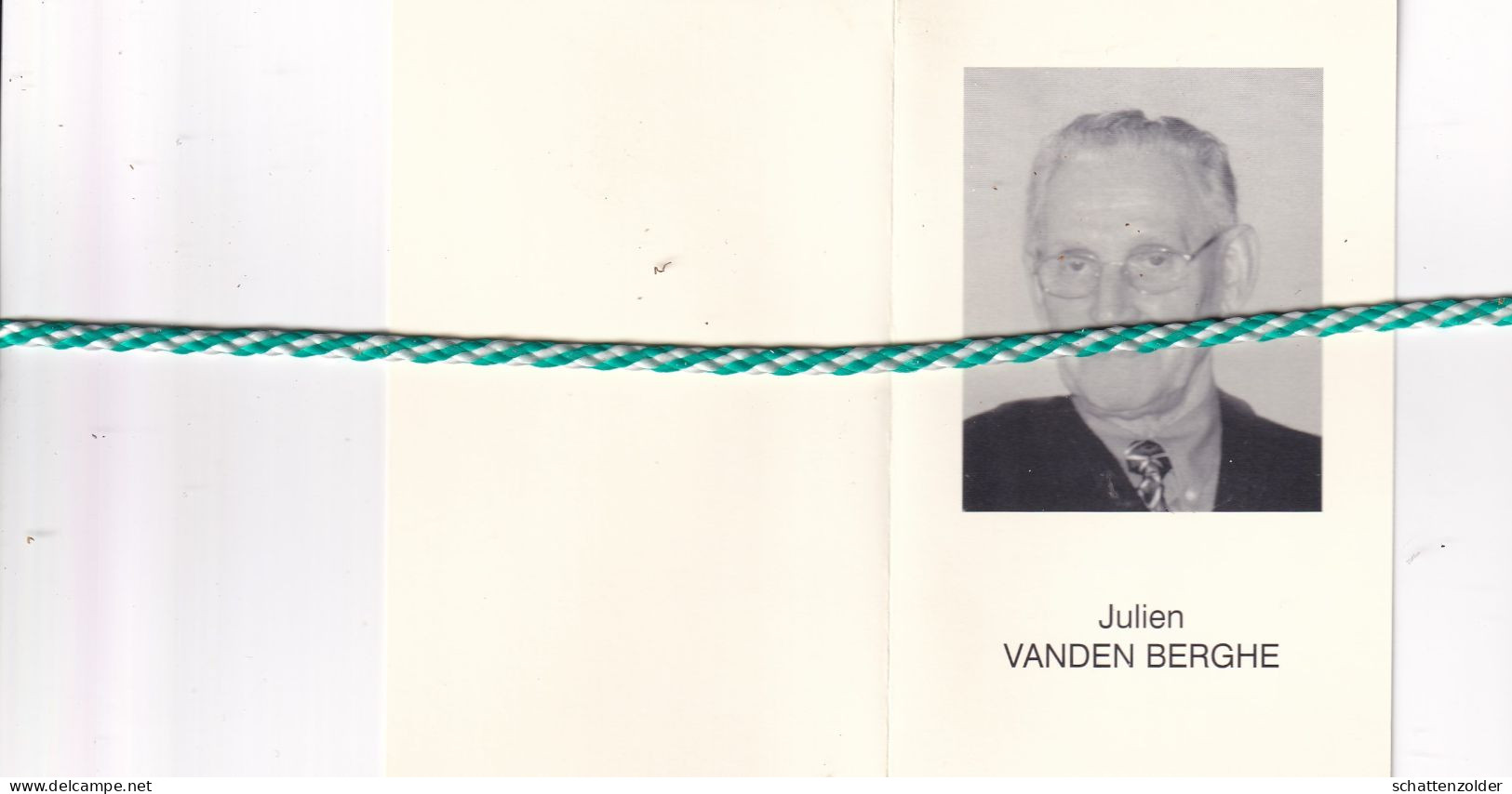Julien Vanden Berghe-Comergo, Waarschoot 1928, Eeklo 2001. Foto - Overlijden