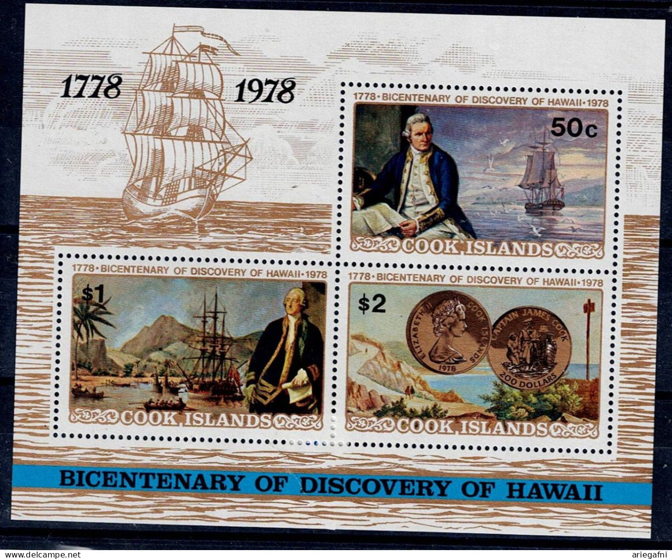 COOK ISLANDS 1978 JAMES COOK MI No BLOCK 77 MNH VF!! - Cook