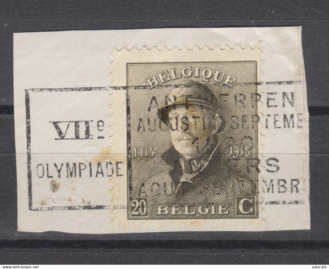 COB 170 Oblitération Centrale Jeux Olympiques Anvers 1920 - 1919-1920 Albert Met Helm