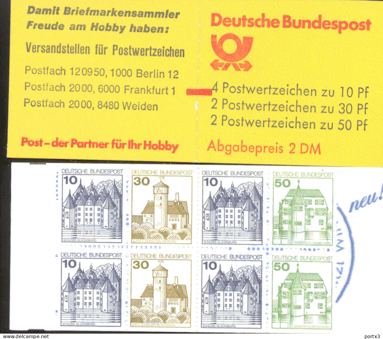 Markenheftchen Bund Postfr. MH 22 Xa  MNH ** Neuf Postfrisch - 1971-2000