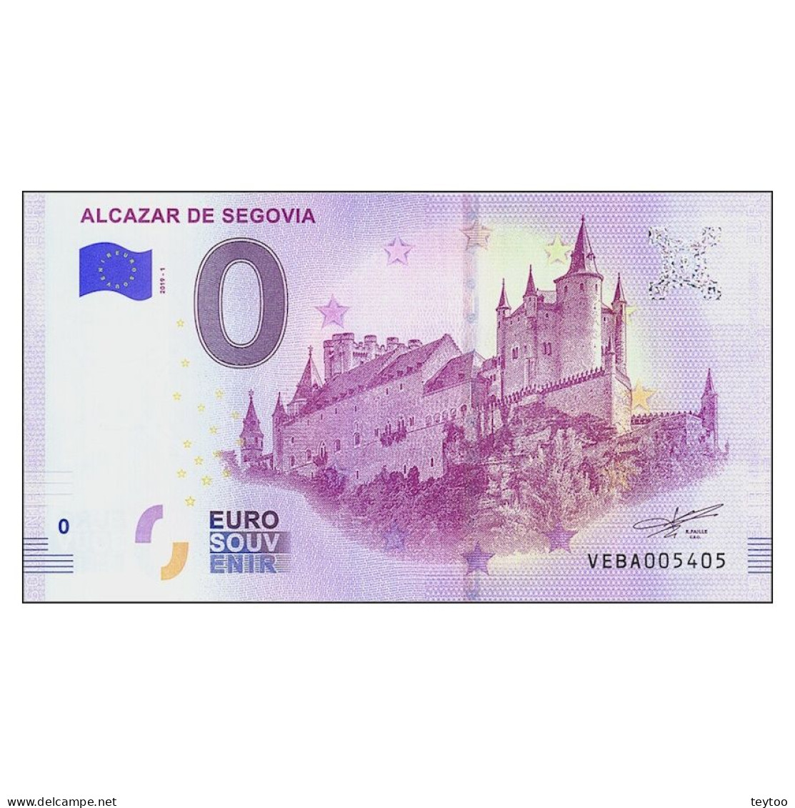 C2639# 0 Euros. España. Alcázar De Segovia (SC) 2019-1A - [ 8] Fakes & Specimens