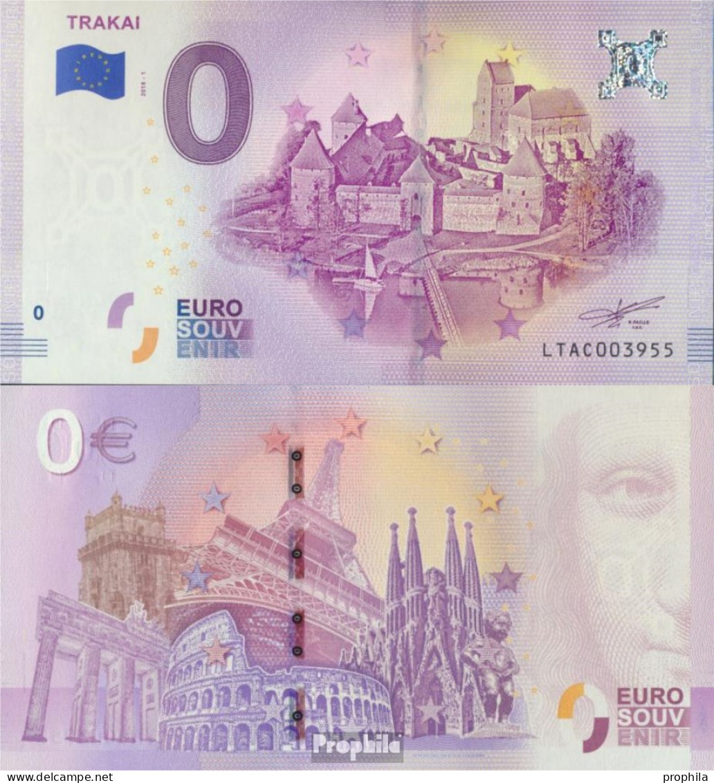 Litauen Souvenirschein Stadt Trakai In Litauen Bankfrisch 2018 0 Euro Stadt Trakai In Litauen - Unclassified