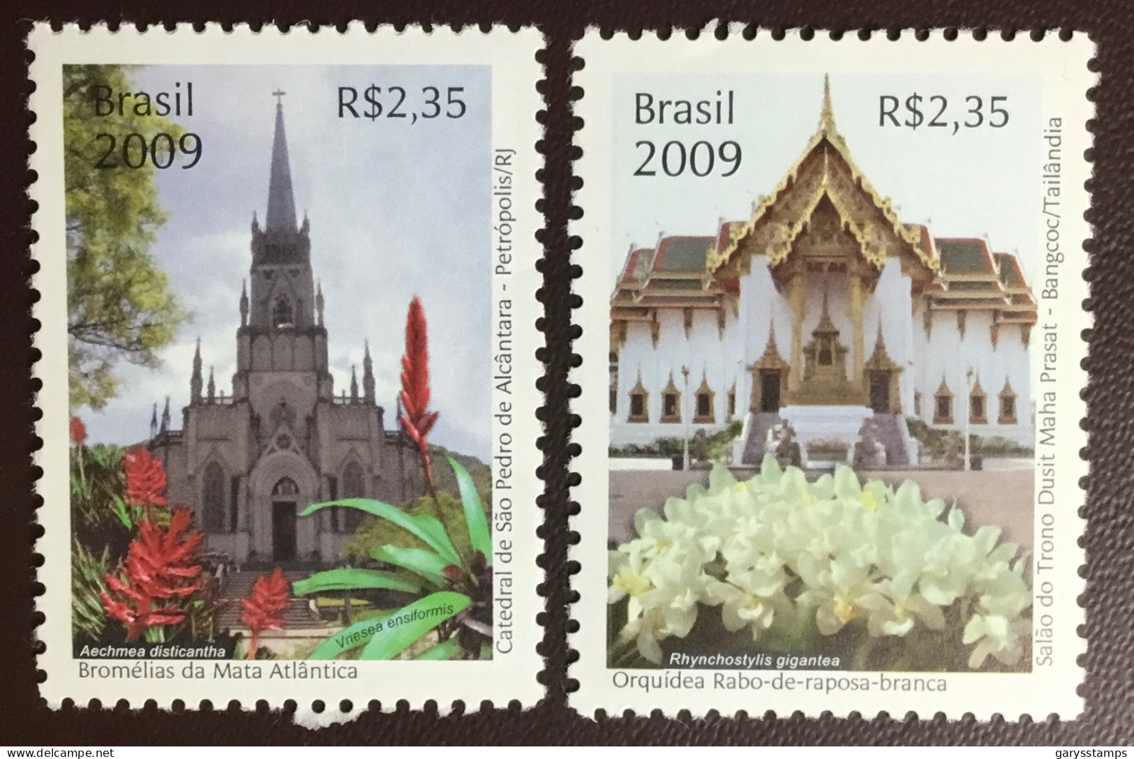 Brazil 2009 Thailand Joint Issue Flowers Orchids MNH - Nuovi