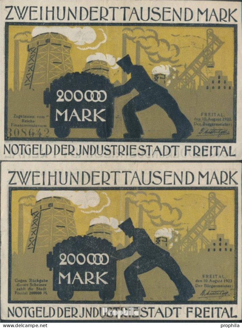 Freital Inflationsgeld Der Stadt Freital Gebraucht (III) 1922 200.000 Mark - Sonstige & Ohne Zuordnung