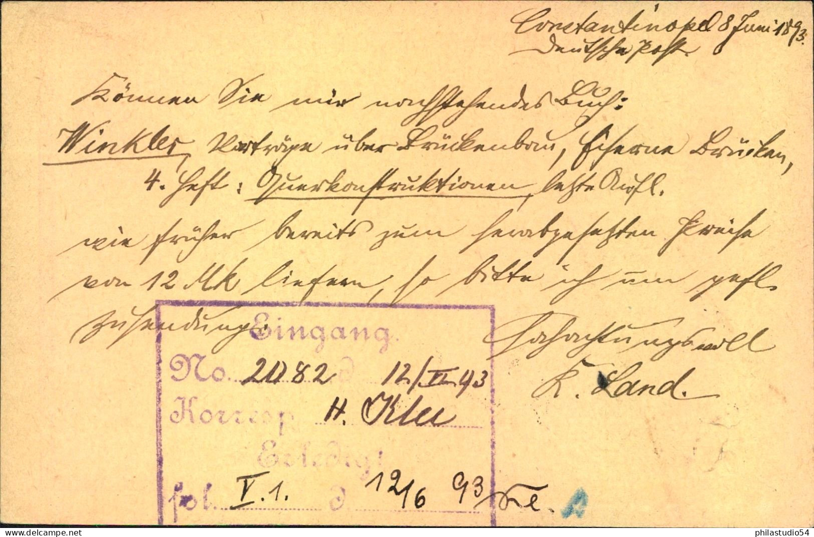 1899, 20 Para Ganzsachenkarte Von CONSTANTINOPEL Nach Berlin - Turkey (offices)