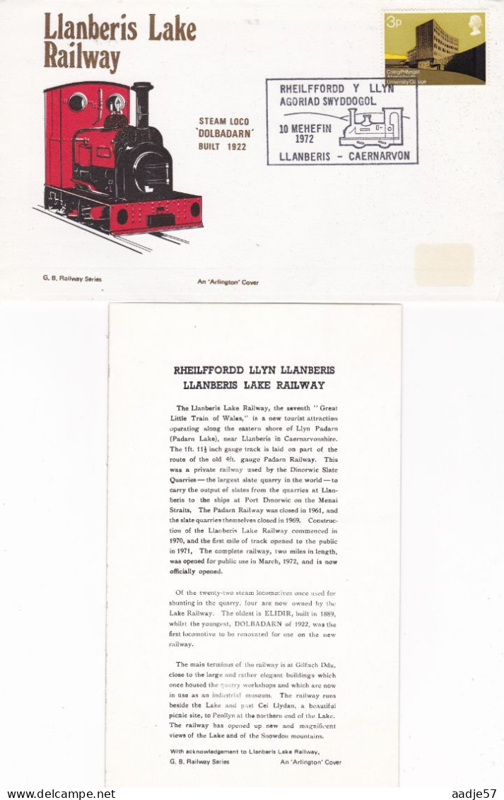 GB Engeland 1972 Llanberis Lake Railway Steam Loco "Dolbadarn" - Eisenbahnen