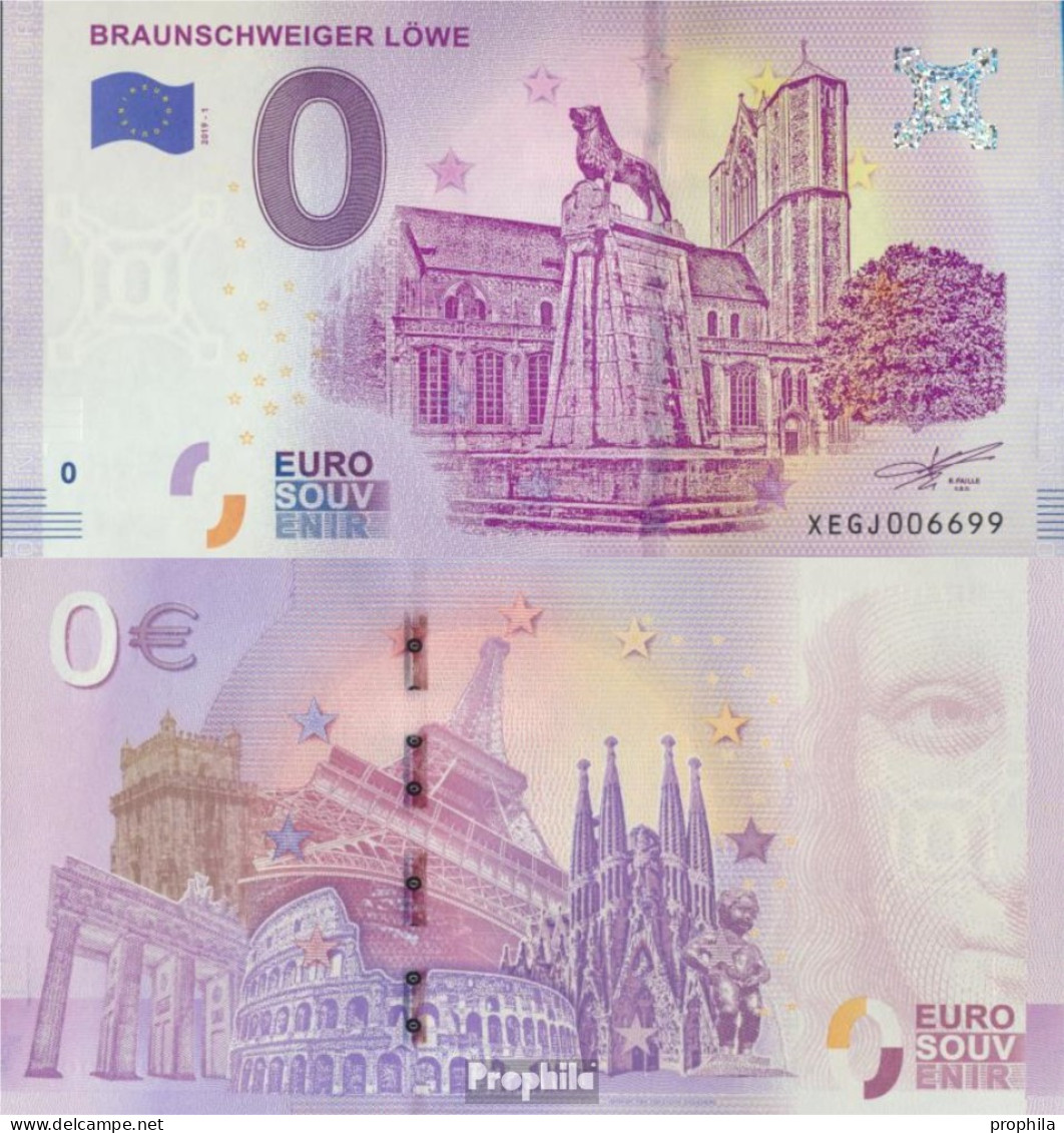 BRD Souvenirschein Braunschweiger Löwe Bankfrisch 2019 0 Euro Braunschweiger Löwe - Ohne Zuordnung