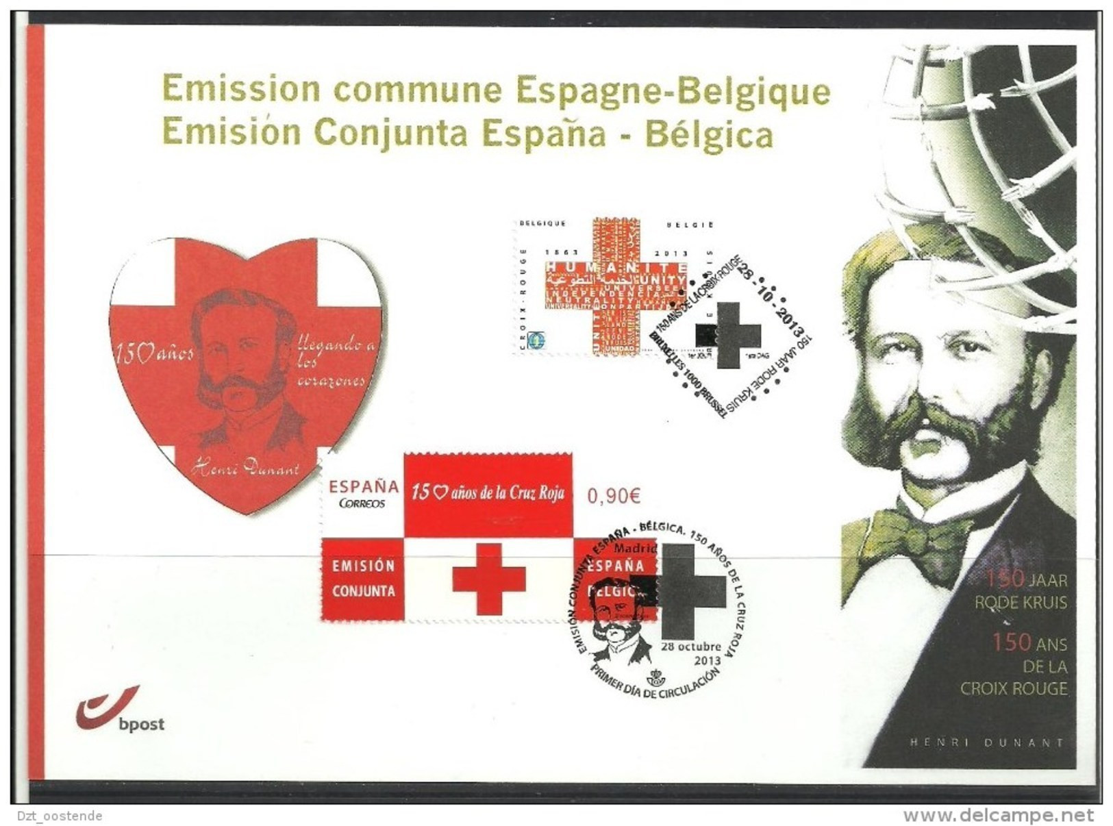 Herdenkingskaart - Carte-souvenir Spanje R.kruis 4380 HK  (cob ) Cote  : 10 Euro - Cartes Souvenir – Emissions Communes [HK]