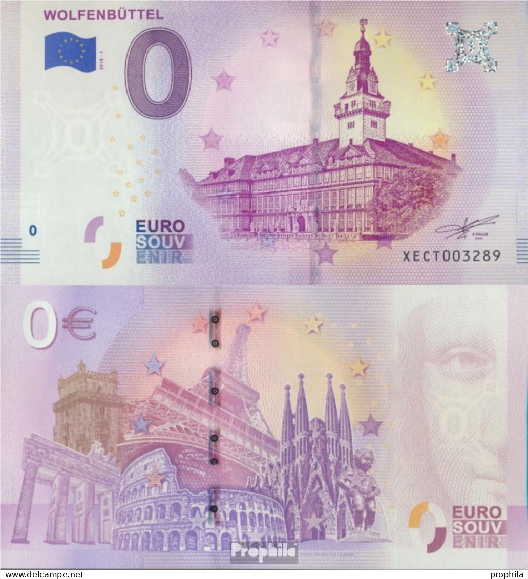 BRD Souvenirschein Schloss Wolfenbüttel Bankfrisch 2018 0 Euro Schloss Wolfenbüttel - Ohne Zuordnung