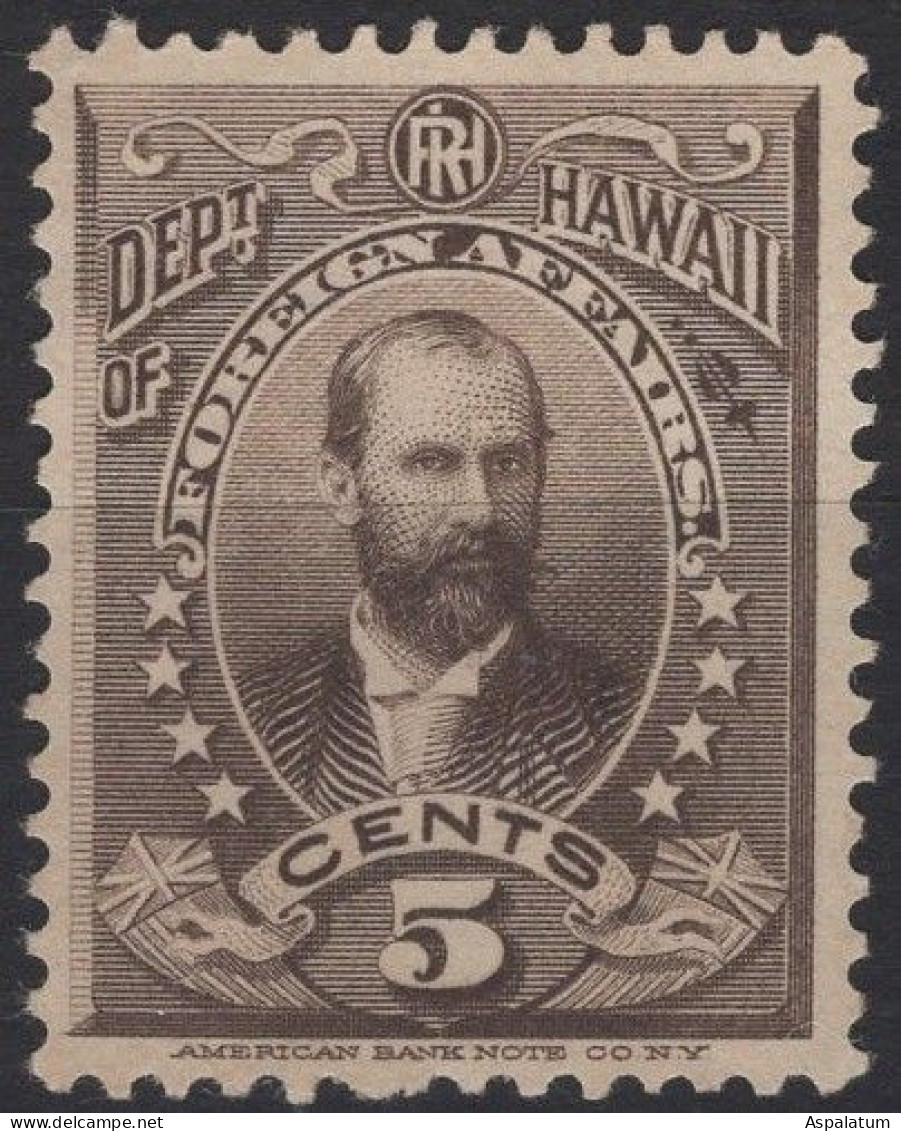 Hawaii - Official Stamp - 5 C - L. A. Thurston - Mi 2 - 1897 - MNH - Hawaii
