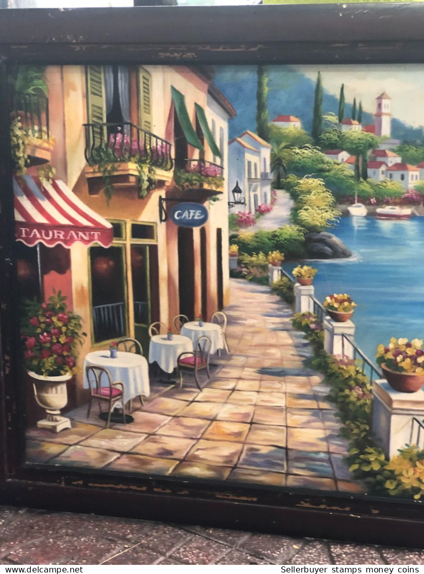 Viet Nam I Sell Picture-painting On The Strip Old 30 Years (draw A Cafe Taurant Size 59x78)one Picture - Arte Asiático