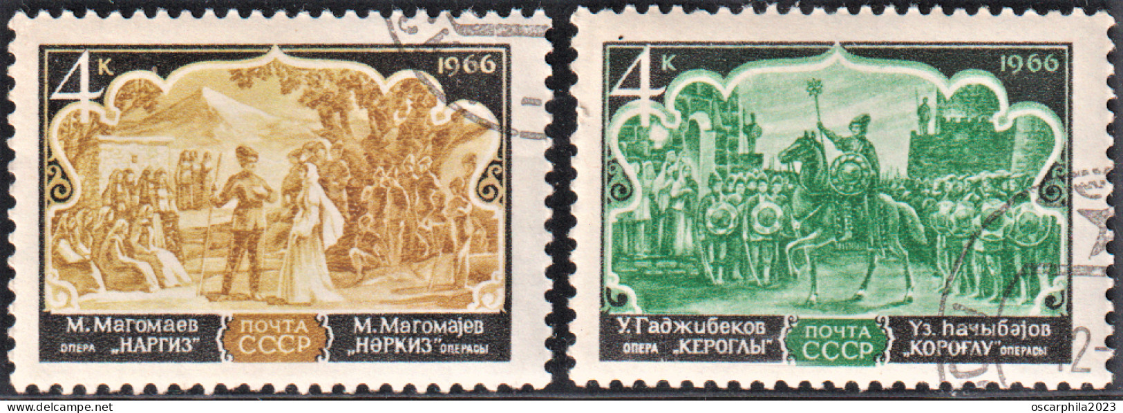 1966  - Russie & URSS - Y&T N° 3277-3278 USSR CCCP Mi Pair Used - Usados