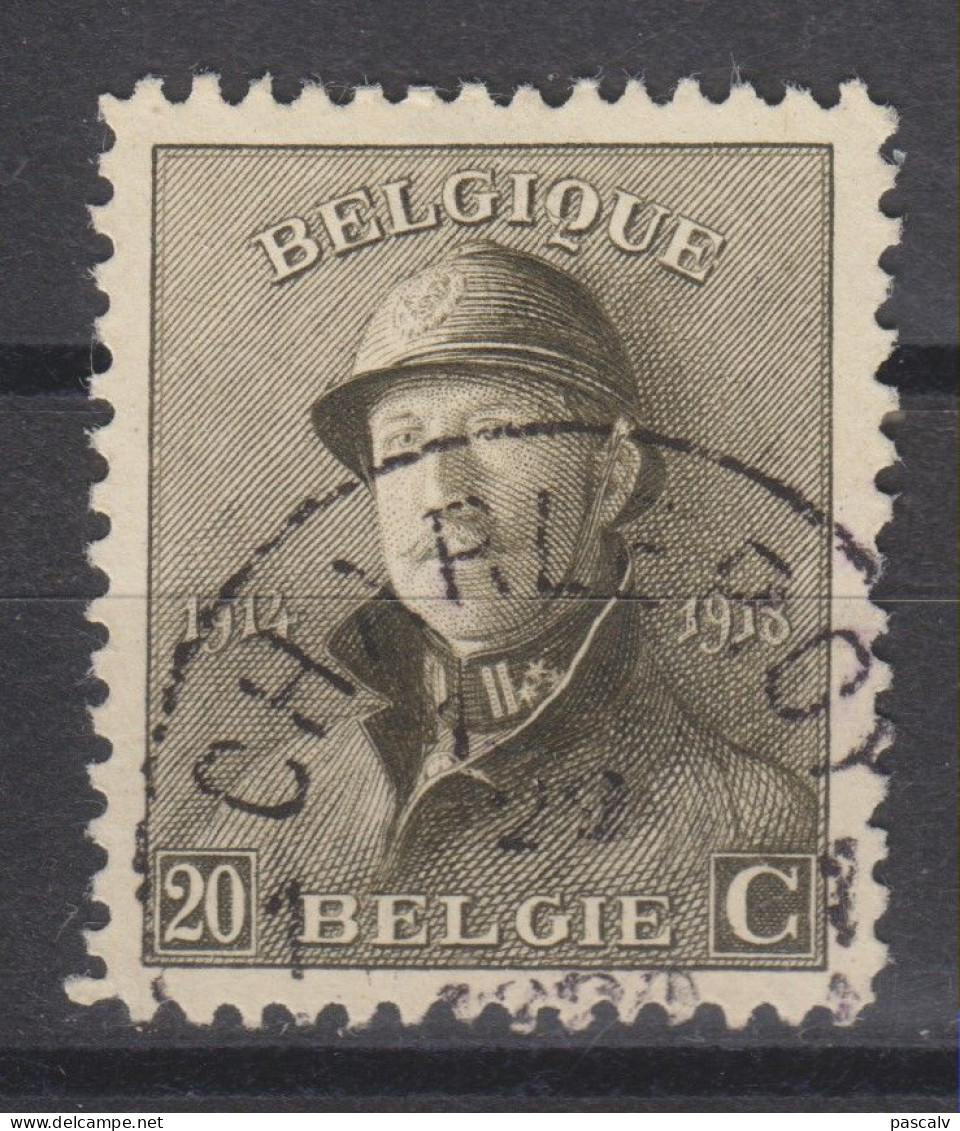 COB 170 Oblitération Centrale CHARLEROY 1 - 1919-1920 Behelmter König