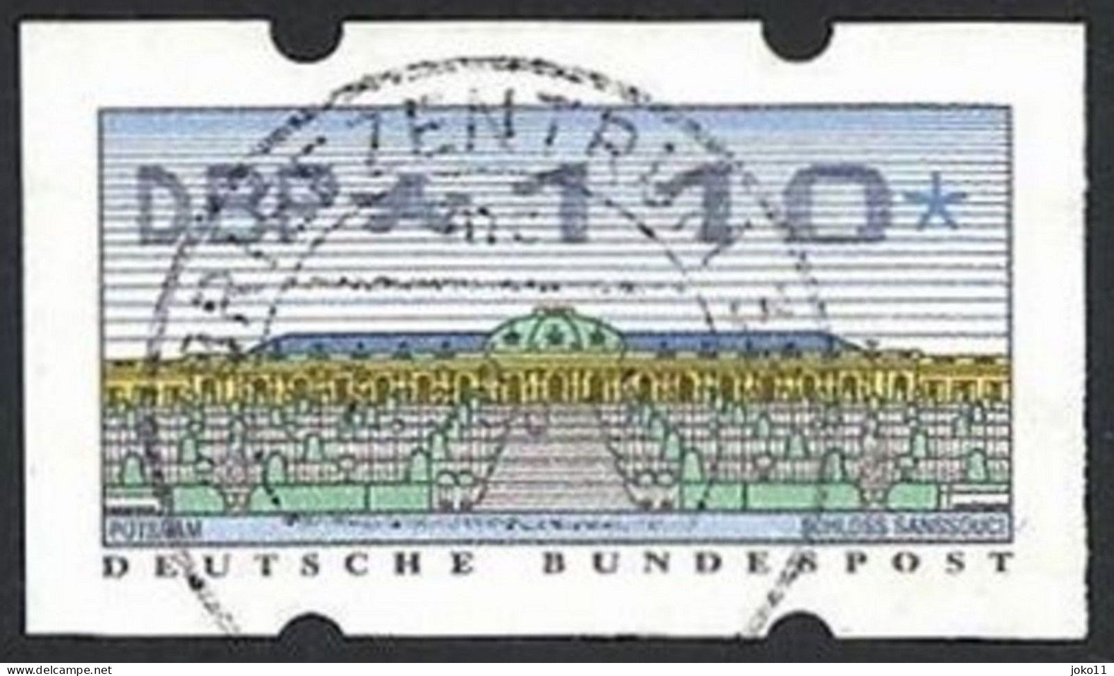 Bund, 1993, ATM Mi.-Nr. 2.2.1, Wertstufe 110 Pf, Gestempelt - Timbres De Distributeurs [ATM]