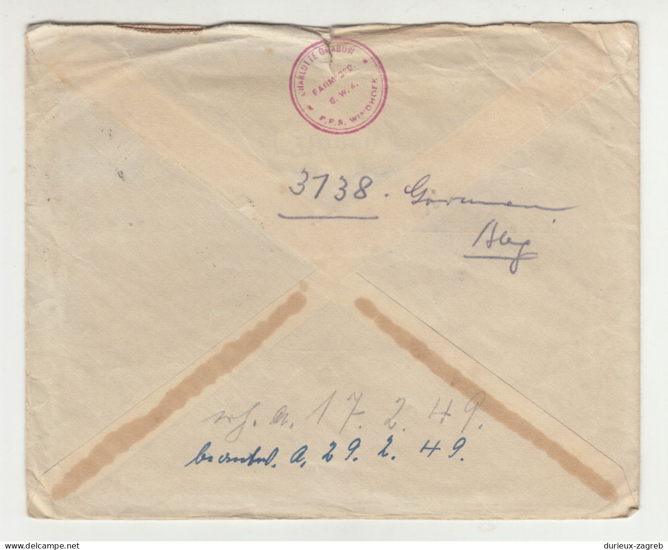 South West Africa Letter Cover Posted 1948 To Germany B240503 - South West Africa (1923-1990)