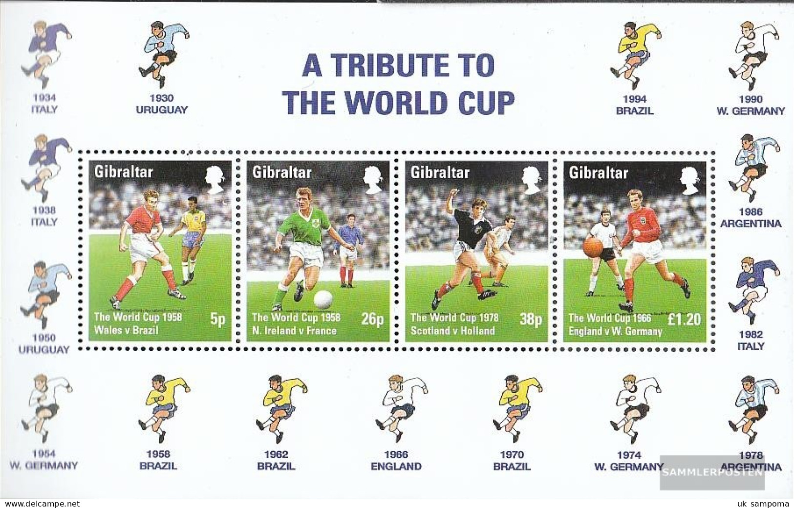 Gibraltar Block31 (complete Issue) Unmounted Mint / Never Hinged 1998 Football-WM In France - Gibilterra