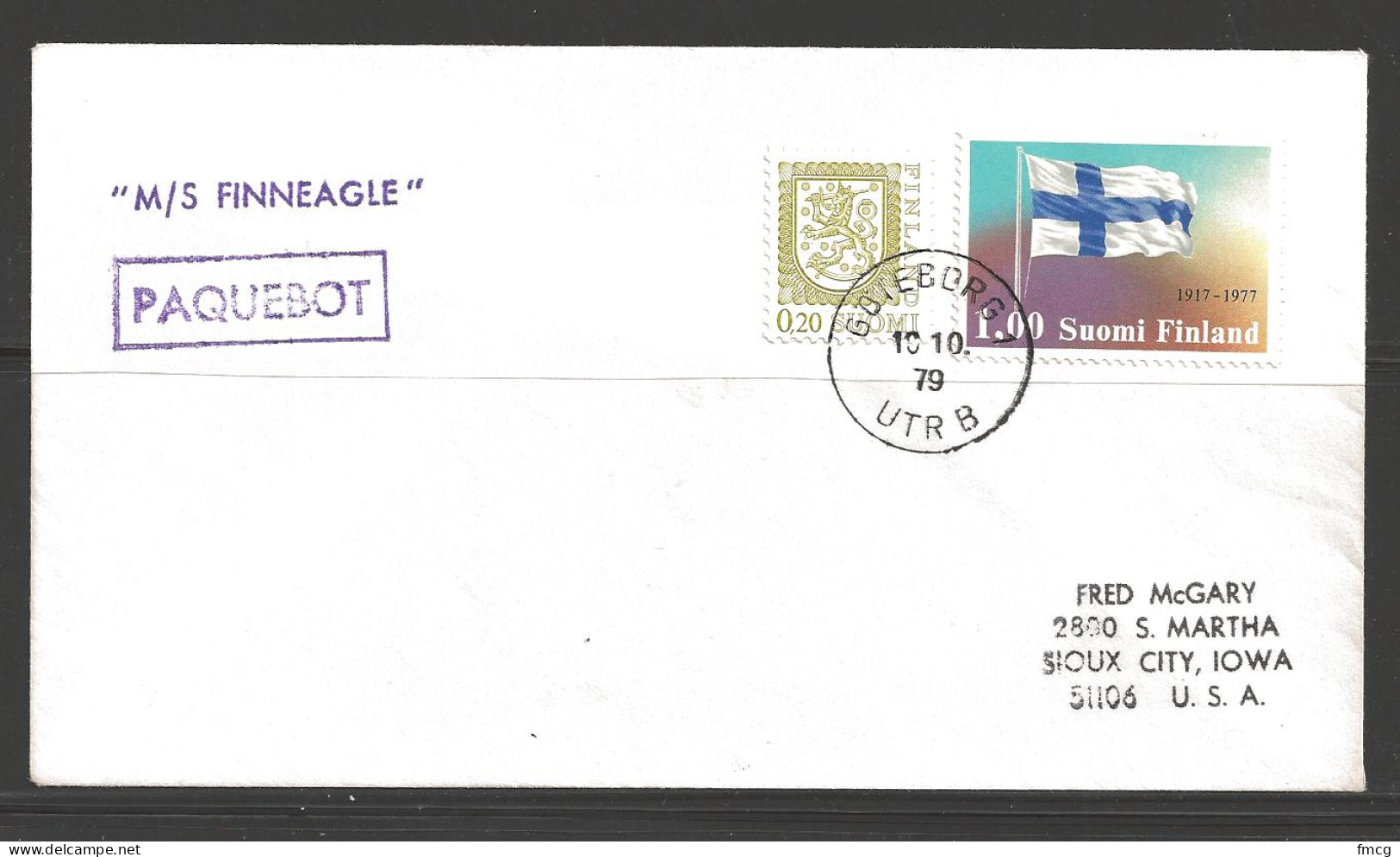 1979 Paquebot Cover, Finland Stamp Used In Goteborg, Sweden - Lettres & Documents