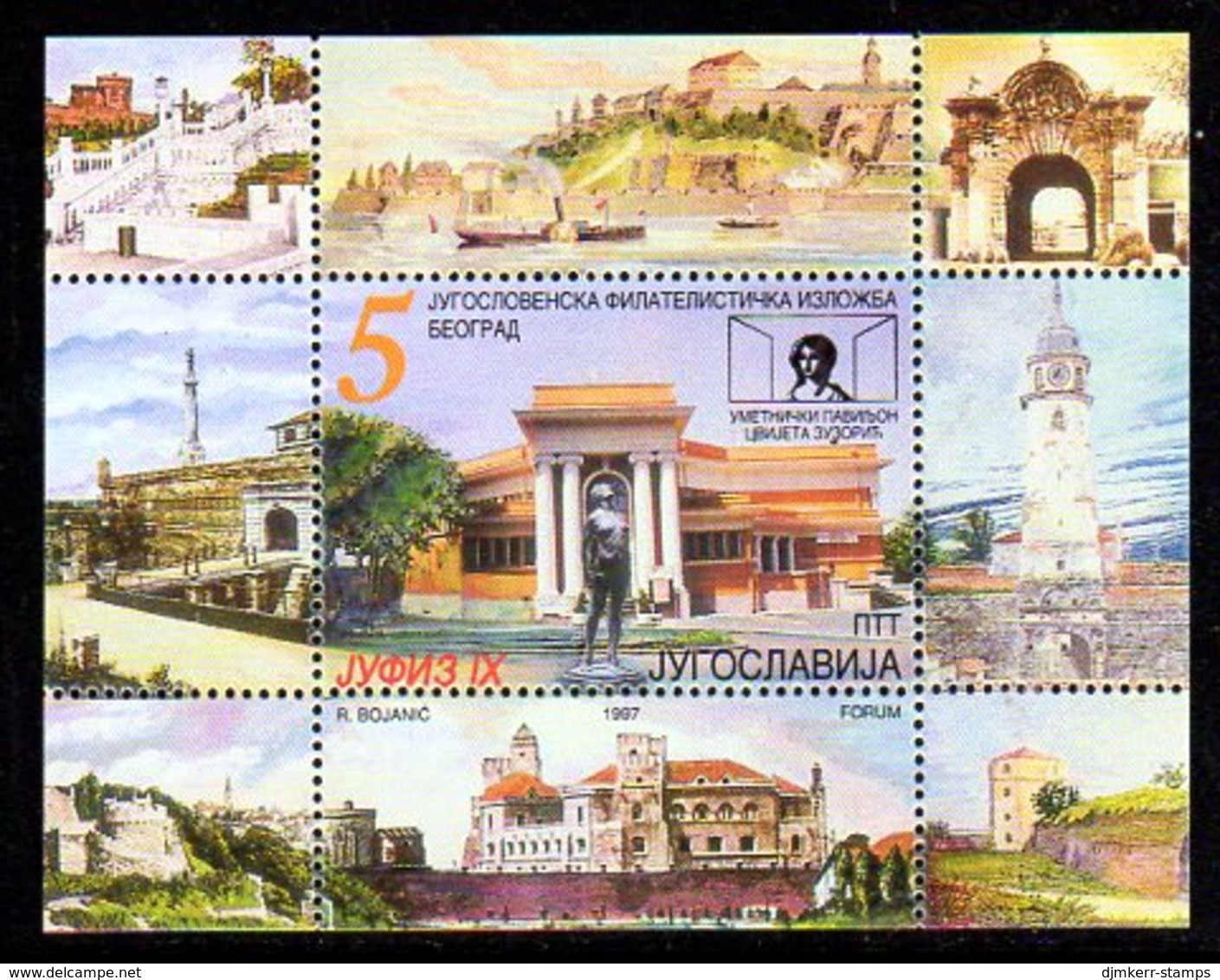 YUGOSLAVIA 1997 JUFIZ IX Exhibition Block MNH / **.  Michel Block 45 - Unused Stamps