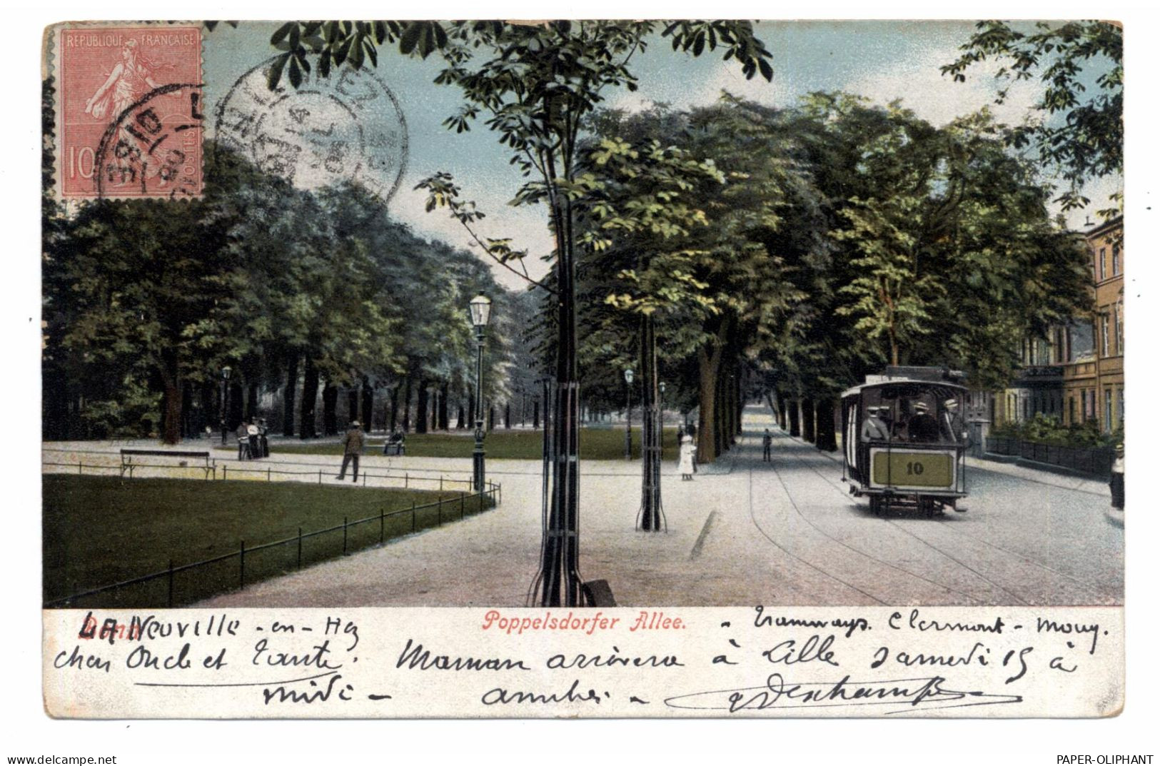 5300 BONN, Poppelsdorfer Alle, Strassenbahn - Linie 10, 1906 - Bonn