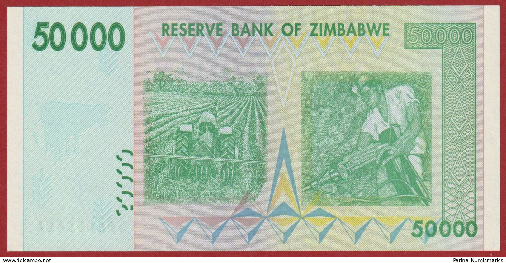 Zimbabwe 50000 Dollars ( 50,000 ) 2008 P 74 AB Prefix Crisp GEM UNC - Zimbabwe
