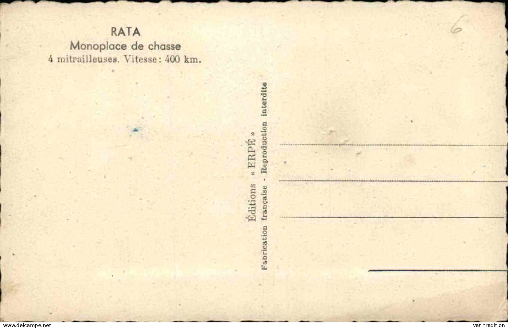 AVIATION - Carte Postale - Avion " Rata " - Monoplace De Chasse - L 152204 - 1939-1945: 2de Wereldoorlog