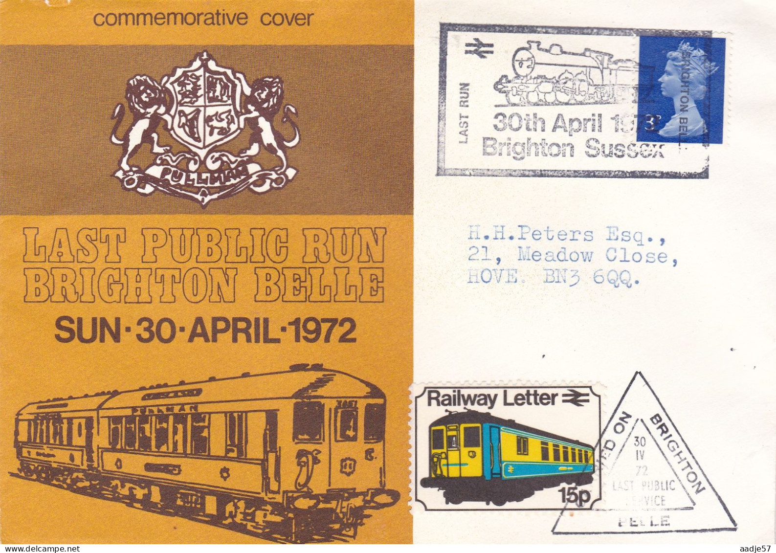 GB Engeland 1972 Last Public Run Of The Brighton Belle 30-04-1972 - Trains