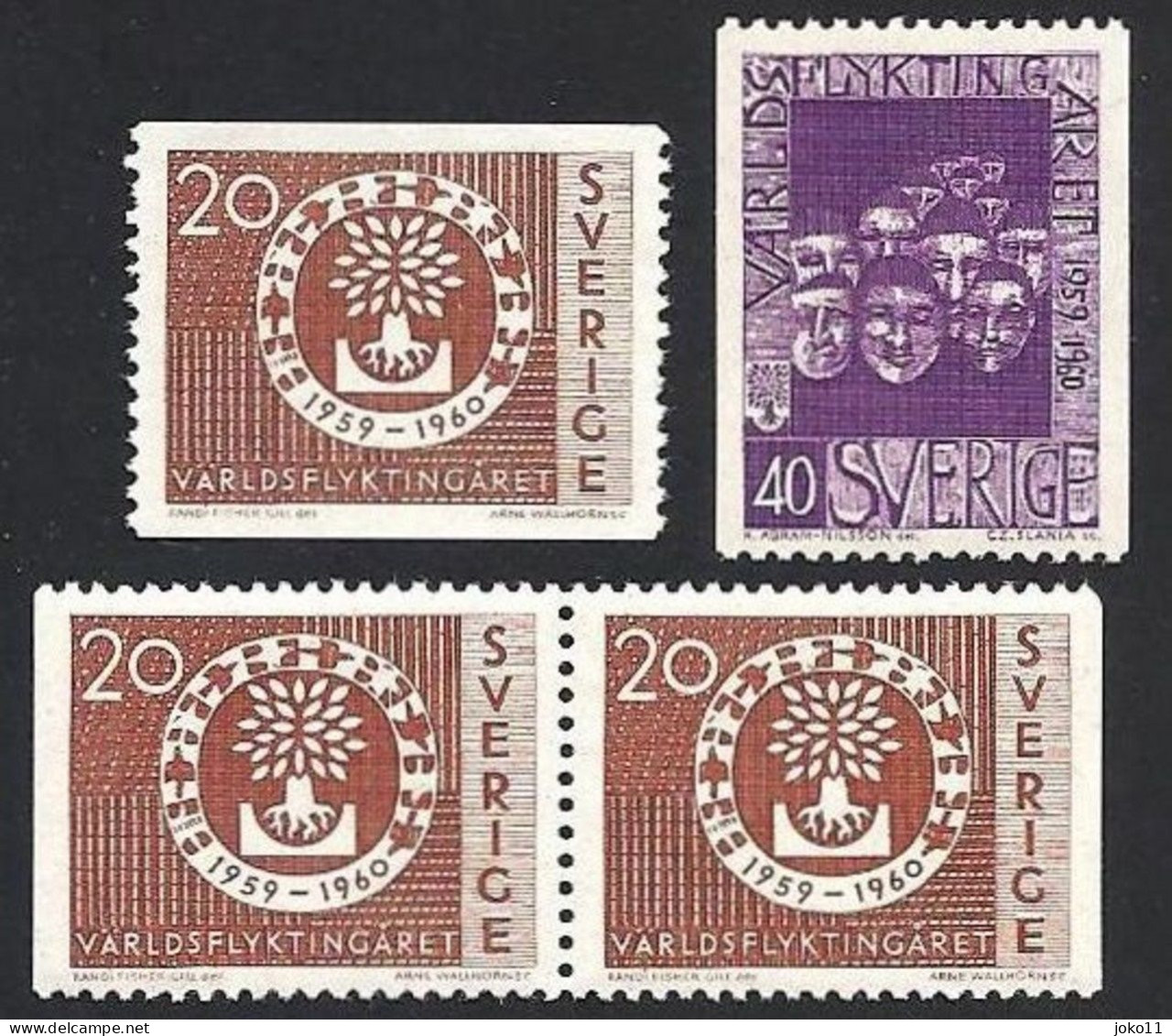 Schweden, 1960, Michel-Nr. 457-458 A + D/D, **postfrisch - Neufs