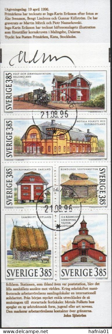 Martin Mörck. Sweden 1996. Swedish Houses.. Michel 1937 - 1942. MH 214. USED. Signed. - 1981-..